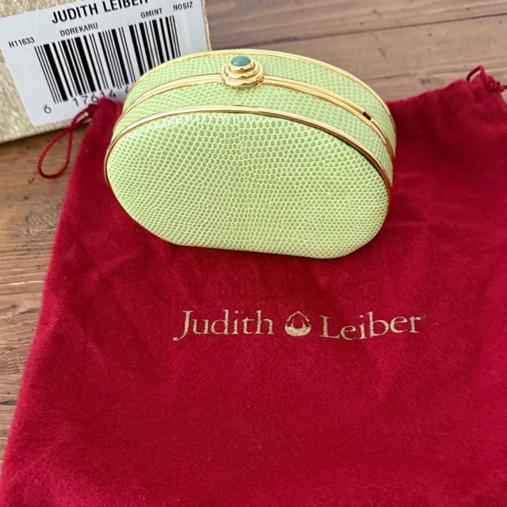 Judith Leiber Lime Green Oval Clutch.  Never used